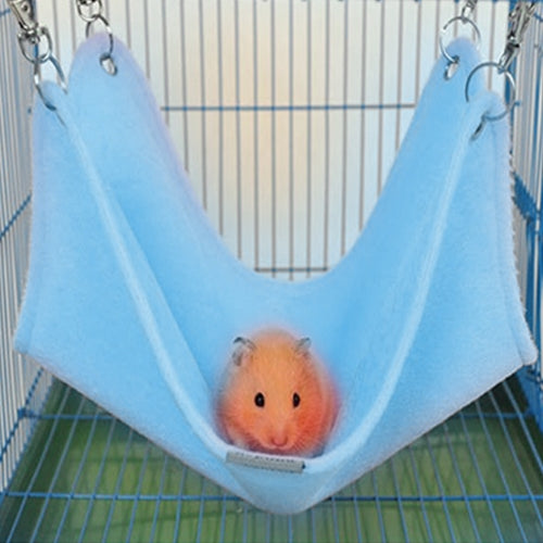 Pet Autumn Winter Short Plush Hamster Pet Keep Warm Ferret Hammock for Small Pets, Large, Size:38*37cm(Blue)