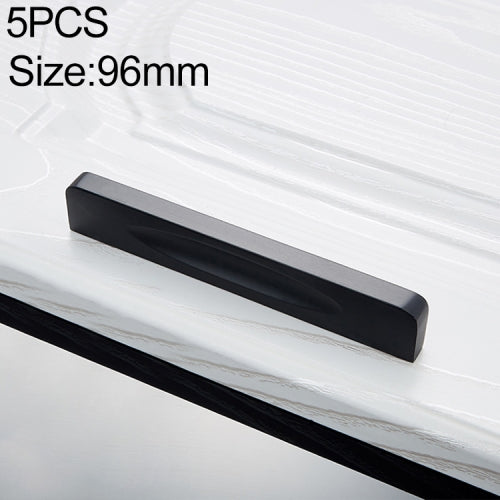 5 PCS 2058_96 Space Aluminum Closet Cabinet Handle (Black)