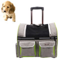 DODOPET Multi-function Outdoor Portable Two Wheels Cat Dog Pet Carrier Bag Knapsack Draw Bar Box (Grey)