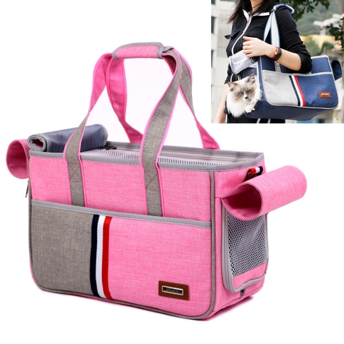 DODOPET Outdoor Portable Oxford Cloth Cat Dog Pet Carrier Bag Handbag Shoulder Bag, Size: 29 x 20 x 51cm (Pink)