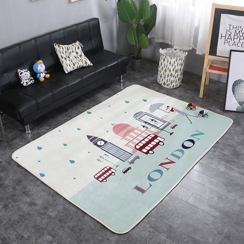 Clock Tower Pattern Rectangular Polyester Anti-skid Household Carpet Yoga Mat, Size: 200cm x 150cm