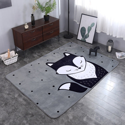 Fox Pattern Rectangular Polyester Anti-skid Household Carpet Yoga Mat, Size: 200cm x 150cm