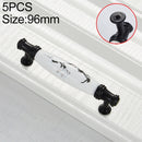 5 PCS 5001_96 Matte Black Ink Plum Zinc Alloy Ceramic Cabinet Handle