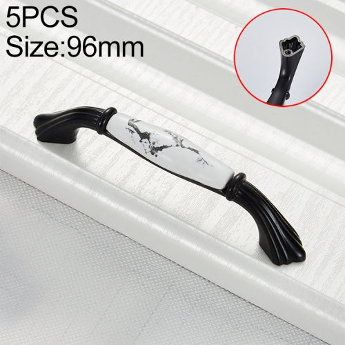 5 PCS 5005_96 Matte Black Ink Plum Zinc Alloy Ceramic Cabinet Handle