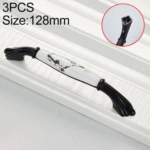 3 PCS 5005_128 Matte Black Ink Plum Zinc Alloy Ceramic Cabinet Handle