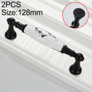 2 PCS 5027_128 Matte Black Ink Plum Zinc Alloy Ceramic Cabinet Handle