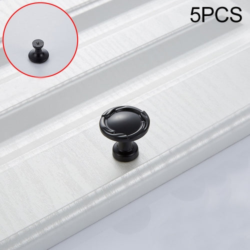 5 PCS 6510-Single Matte Black Drawer Cabinet Door Single Grain Single Processor Handle