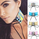 2 PCS European and American Simple Sexy Bound Collar Fashion Laser Skin Glowing Necklace, Random Color Delivery