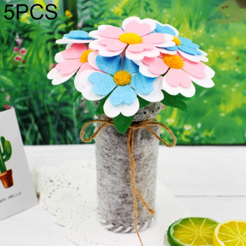 5 PCS DIY Non-woven Fabrics Simulated Potted Flowers Children Handmade Mothers Day Gifts
