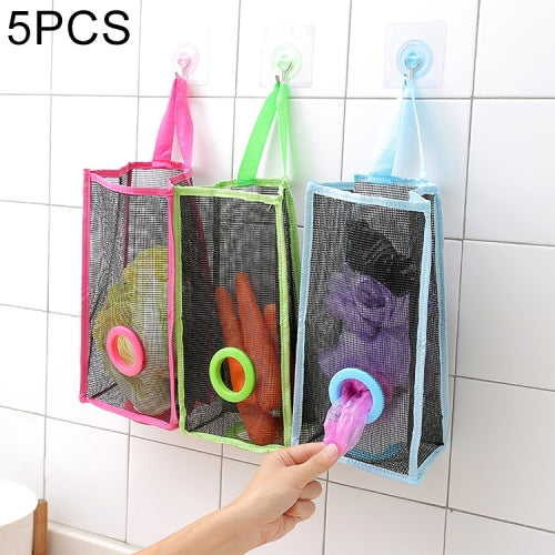 5 PCS Hanging Type Breathable Mesh Kitchen Storage Bag, Size: S (30*14.5*10cm), Random Color Delivery