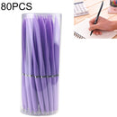 80 PCS 0.7mm Knife-Shaped Blue-Ink Ballpoint Pen for Express & Advertising & Office(Purple)