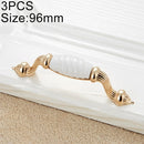 3 PCS 5003-96 Gold Imitated Zinc Alloy Ceramic Handle for Cabinet Wardrobe Drawer Door, Hole Spacing: 96mm