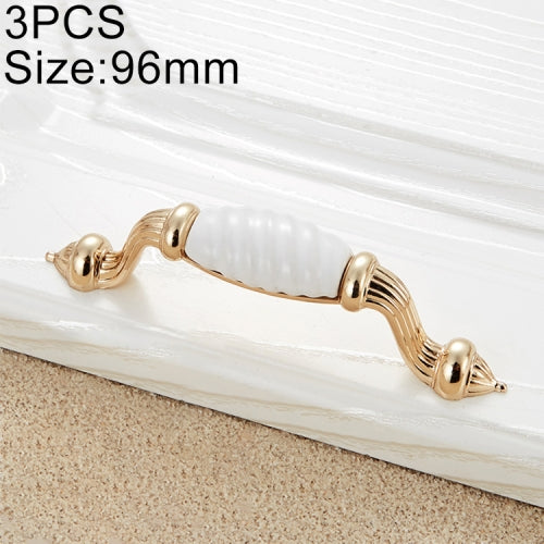 3 PCS 5003-96 Gold Imitated Zinc Alloy Ceramic Handle for Cabinet Wardrobe Drawer Door, Hole Spacing: 96mm