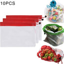 10 PCS Double-Stitched Strength Reusable Fruit Sandwich Pouch Mesh Storage Bags, Size: 30cm x 35cm, Random Color Delivery