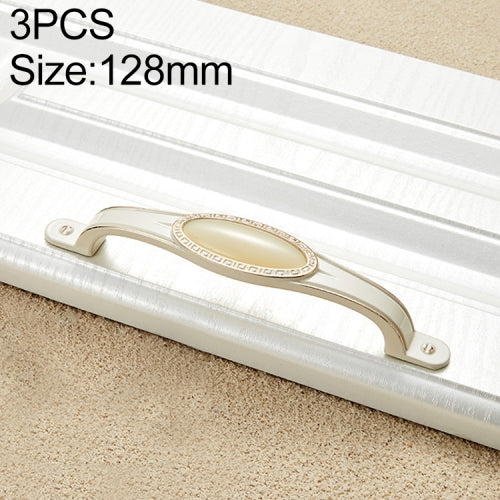 3 PCS 5008-128 Ivory White Beige Jade Cabinet Drawer Zinc Alloy Ivory White Jade Handle