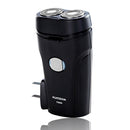 220v Two Rotary Double Ring Blade Shaving Head Electric Rechargeable Shaver For Men With Built-in Plug(Black)