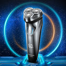 Voltage Universal Fit Triple Rotary Double Ring Blade Shaving Head Electric Rechargeable Shaver For Men, US Plug