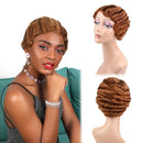 Toocci Ladies Short Curly Hair Wig Brown Natural Wig Hair