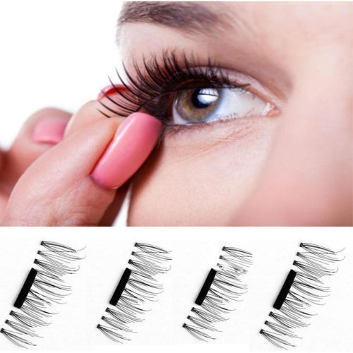 4 PCS 3D Magnetic False Eyelashes Eye Beauty Makeup Accessories Eye Lashes Extension Tools, Eyelash Length 1.5mm-2.1cm
