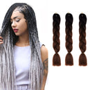 Fashion Color Gradient Individual Braid Wigs Chemical Fiber Big Braids, Length: 60cm(05 Black+Dark Brown)