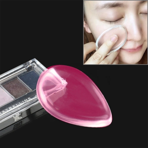 Waterdrop Shaped Great Beauty Facial Makeup Transparent Silicone Smooth Powder Cream Puff(Magenta)