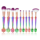 10 in 1 Lucky Mermaid Tail Handle Multi-functional Makeup Brush, Purple Brush