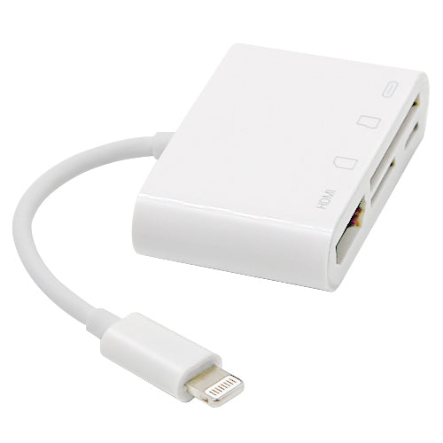 NK-103C 4 In 1 8 Pin to HDMI Multi-function Mobile Phone Converter Adapter (White)