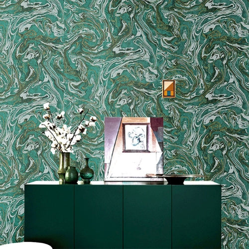 3D Stereo Background Wall Thicken Bedroom Wallpaper Non-woven Fabric, Specification: 0.53x10m(Green)