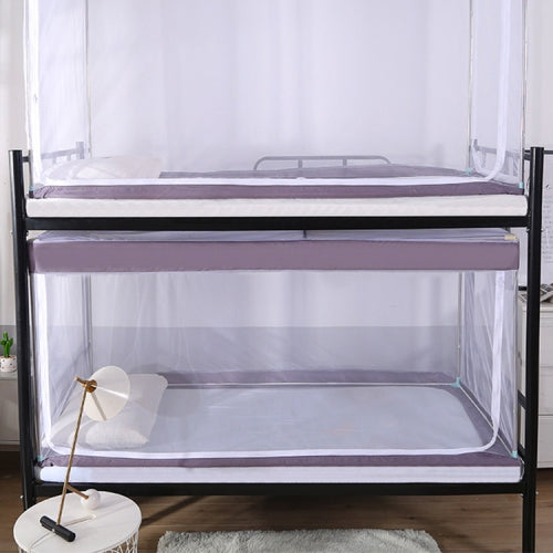 Student Dormitory Square Ceiling Zipper Mosquito Net Encryption Zipper Single Door Defence Mosquito for Lower Berth (Grey)