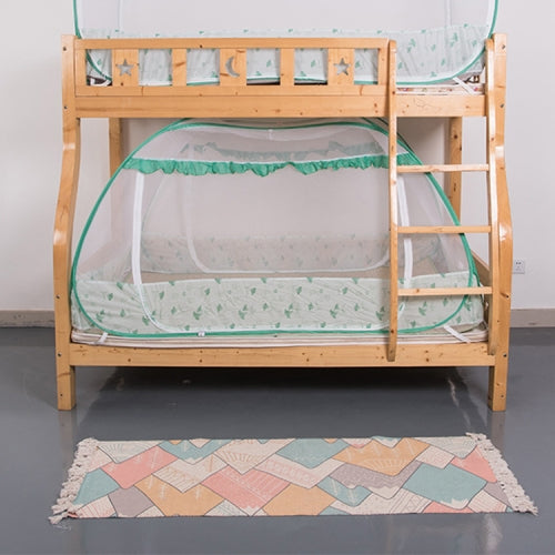 Student Dormitory Free Installation Yurt Mosquito Net Encryption Zipper Double Door Defence Mosquito for 90cm Width Lower Berth (Dark Green)