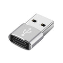 HAWEEL USB-C / Type-C Female to USB 2.0 Male Aluminum Alloy Adapter, Support Charging & Transmission Data