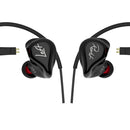 KZ ZS3 Wire-controlled In-ear Mega Bass HiFi Earphone without Microphone (Black)