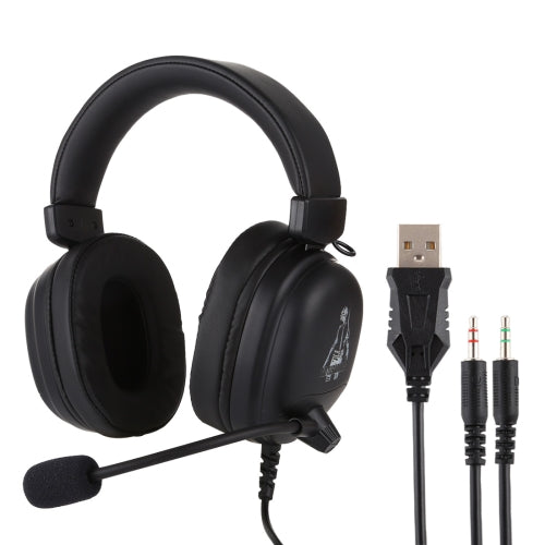 HAMTOD V6800 Dual 3.5mm + USB Interface Wired Gaming Headset, Cable Length: 2.1m