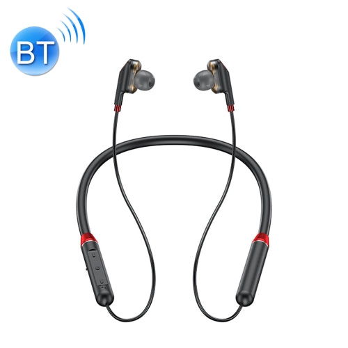 WK V16 Bluetooth 5.0 Magnetically-attracted Dual Moving Coil Neck-mounted Sports Bluetooth Earphone(Black)