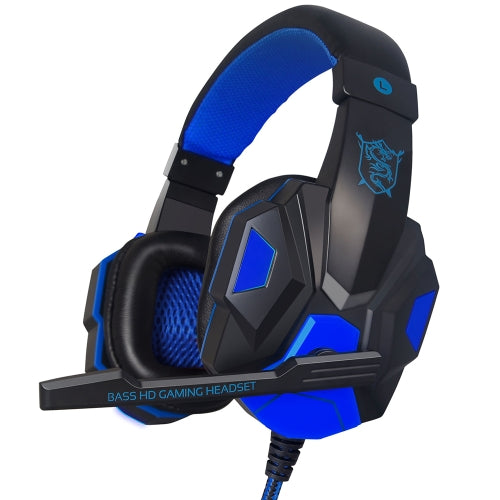 PLEXTONE PC780 Over-Ear Gaming Earphone Subwoofer Stereo Bass Headband Headset with Microphone(Black Blue)