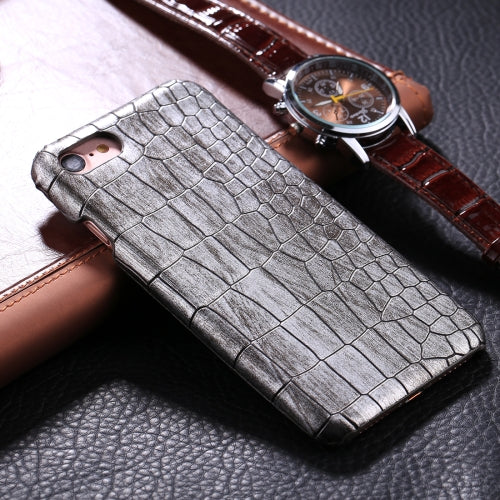 For iPhone 6 & 6s Crocodile Texture Paste Protective Back Cover Case (Silver)