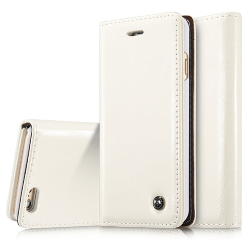 CaseMe-003 for iPhone 6 & 6s PU + PC Business Style Crazy Horse Texture Horizontal Flip Leather Case with Holder & Card Slots & Wallet (White)