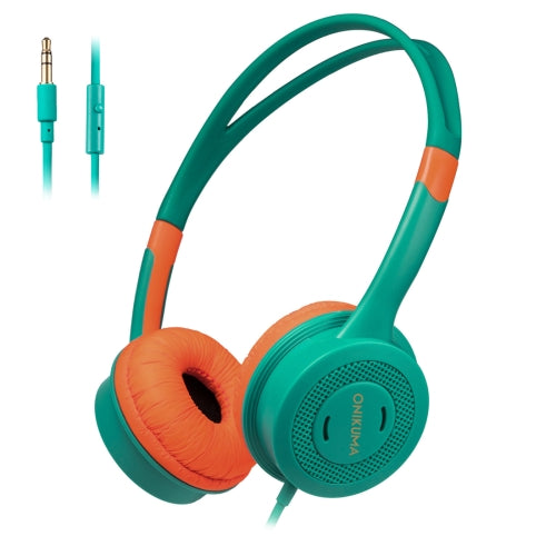 ONIKUMA M100 Portable Adjustable Headband Safely Over-Ear Headphone with Microphone for Children(Green)