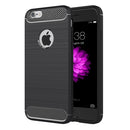 For iPhone 6 Plus & 6s Plus Brushed Texture Fiber TPU Rugged Armor Protective Case(Black)