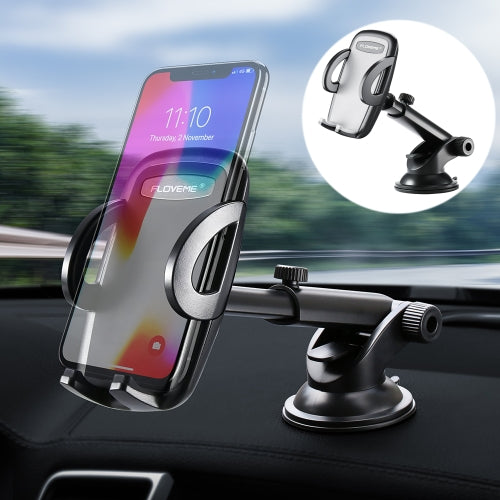 FLOVEME YXF155813 2 in 1 Car Center Console Mobile Phone Bracket Instrument Panel Windshield Adsorption Bracket(Grey)