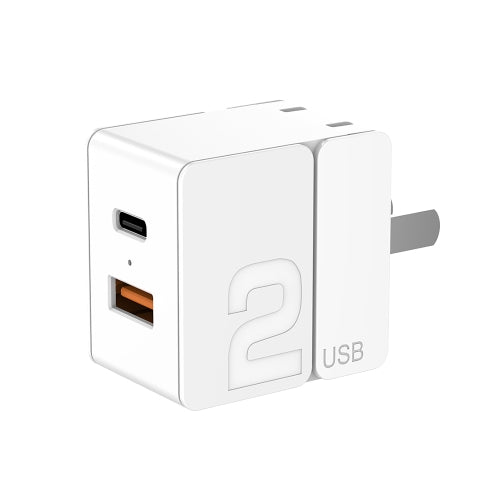 ROCK Sugar Mini Portable Dual-Port Quick Charger USB Wall Charger PD Travel Adapter, CN Plug(White)