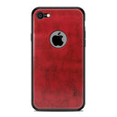 MOFI Shockproof PC+TPU+PU Leather Protective Back Case for iPhone 8(Red)