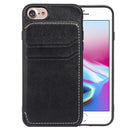 Simple Leather Texture TPU Magnetic Leather Case For iPhone SE 2020 & 8 & 7 & 6, with Holder & Card Slots & Wallet (Black)