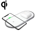 W31 2 in 1 QI Standard Dual Charge Wireless Charger for QI Standard Mobile Phone & AirPods 2(White)