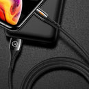USAMS US-SJ344 U-Tone Series 8 Pin to Type-C / USB-C Intelligent Power Cut Charging Cable, Length: 1.2m (Black)