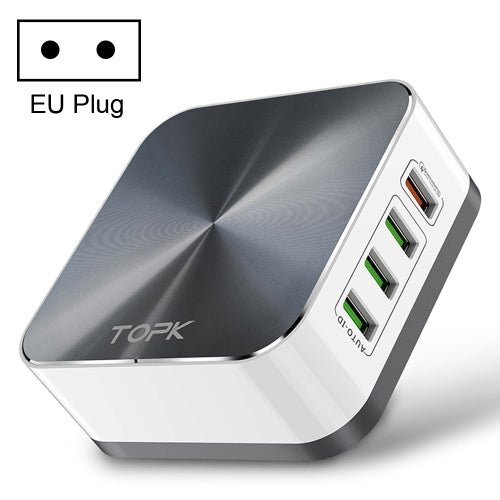 TOPK C8101 8 Ports USB Charger Travel Adapter, EU Plug