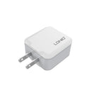 LDNIO A2201 2.4A Dual USB Charging Head Travel Direct Charge Mobile Phone Adapter Charger With Micro Data Cable (US Plug)