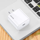 USAMS US-CC117 T34 20W PD Fast Charging Travel Charger Power Adapter, US Plug