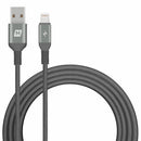 MOMAX DL13D 2.4A USB to 8 Pin MFi Certified Elite Link Nylon Braided Data Cable, Cable Length: 2m (Dark Gray)