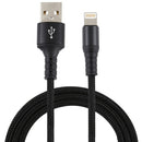 2A USB to 8 Pin Braided Data Cable, Cable Length: 1m(Black)